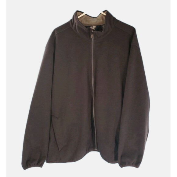 Mens Xxl Soft Shell Jacket Navy Blue Lands End OEKO TEX Outdoor Full Zip - Picture 3 of 14